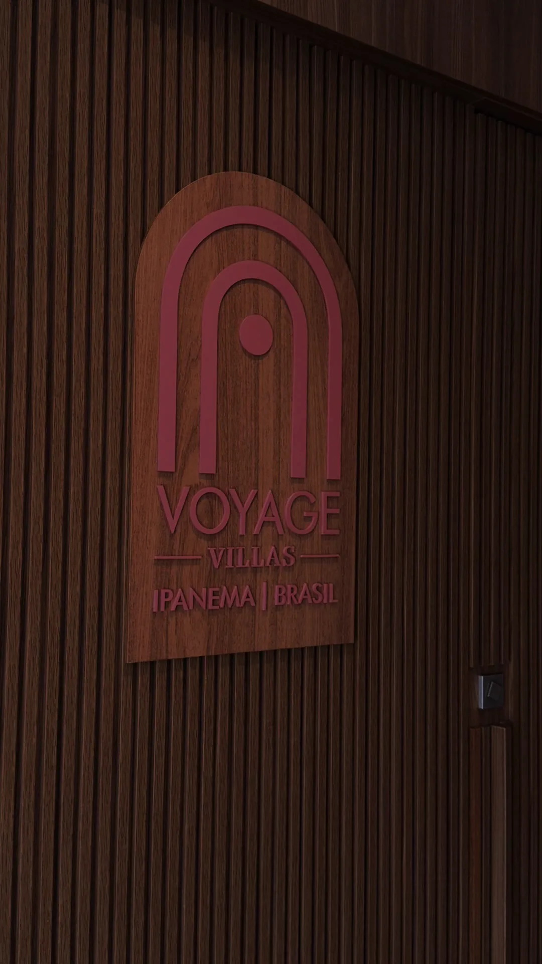 Marca da Voyage Villas na marcenaria do apartamento